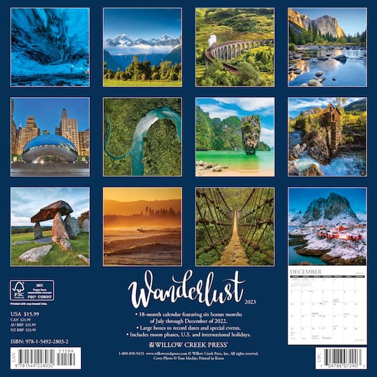 2025 Wanderlust Wall Calendar Michaels